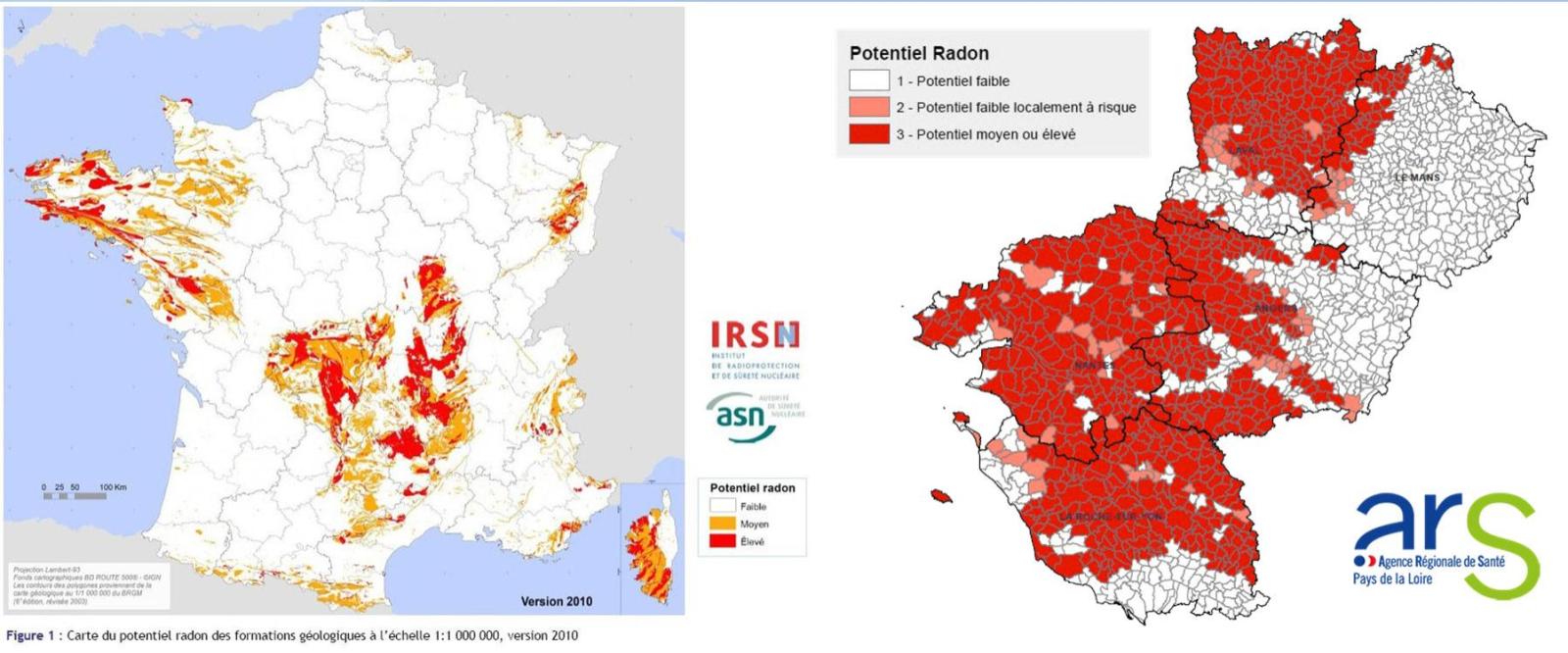Cartographie radon en France